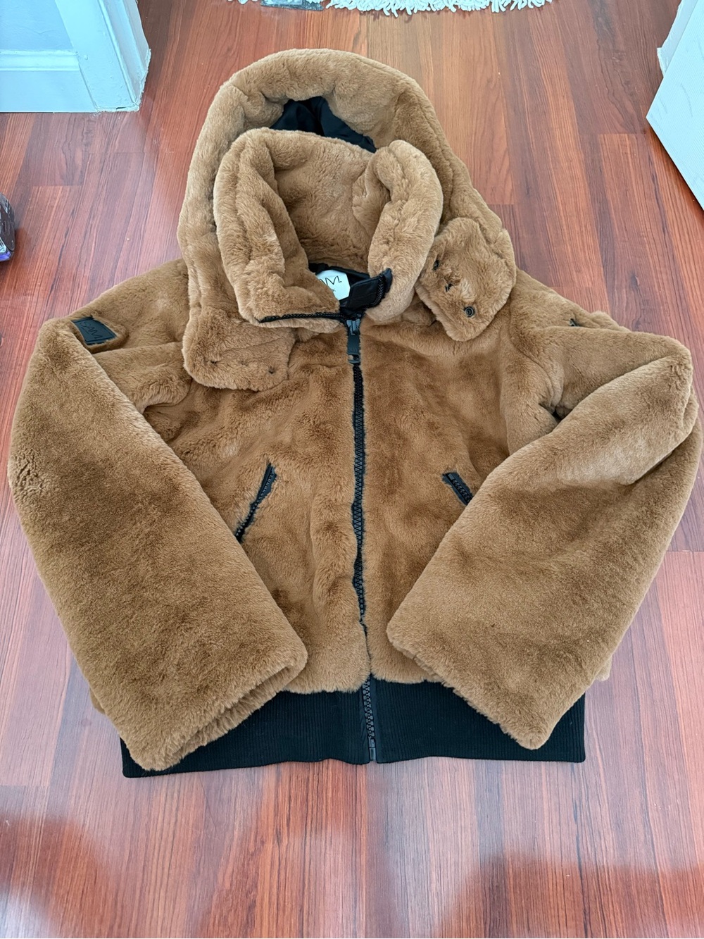 SAM. Teddy Hooded Bomber Jacket - Brown